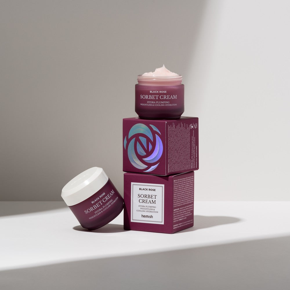 Heimish Black Rose Sorbet Cream with soft, soothing texture

