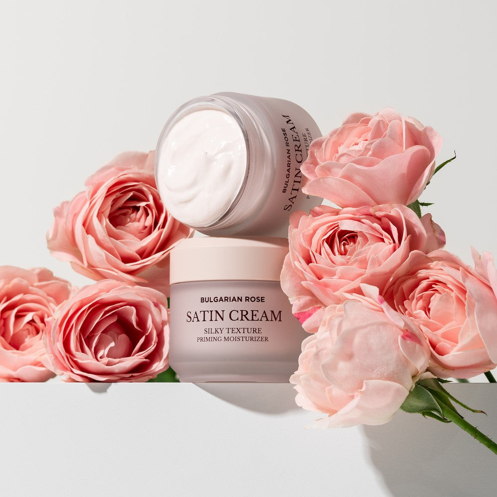 Heimish Bulgarian Rose Satin Cream in glass jar

