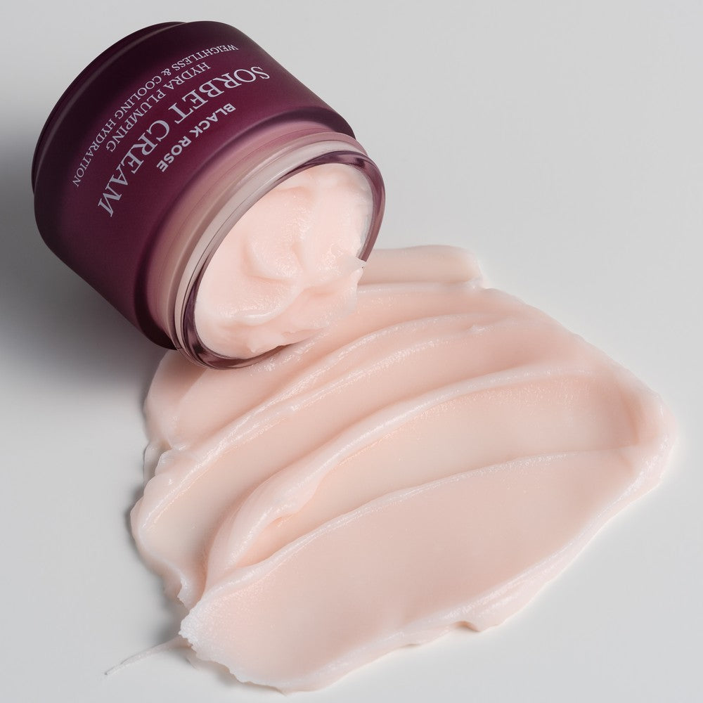 Close-up of Heimish Black Rose Sorbet Cream texture


