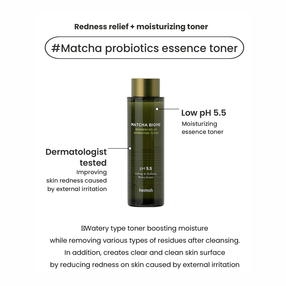 HEIMISH MATCHA BIOME REDNESS RELIEF HYDRATING TONER